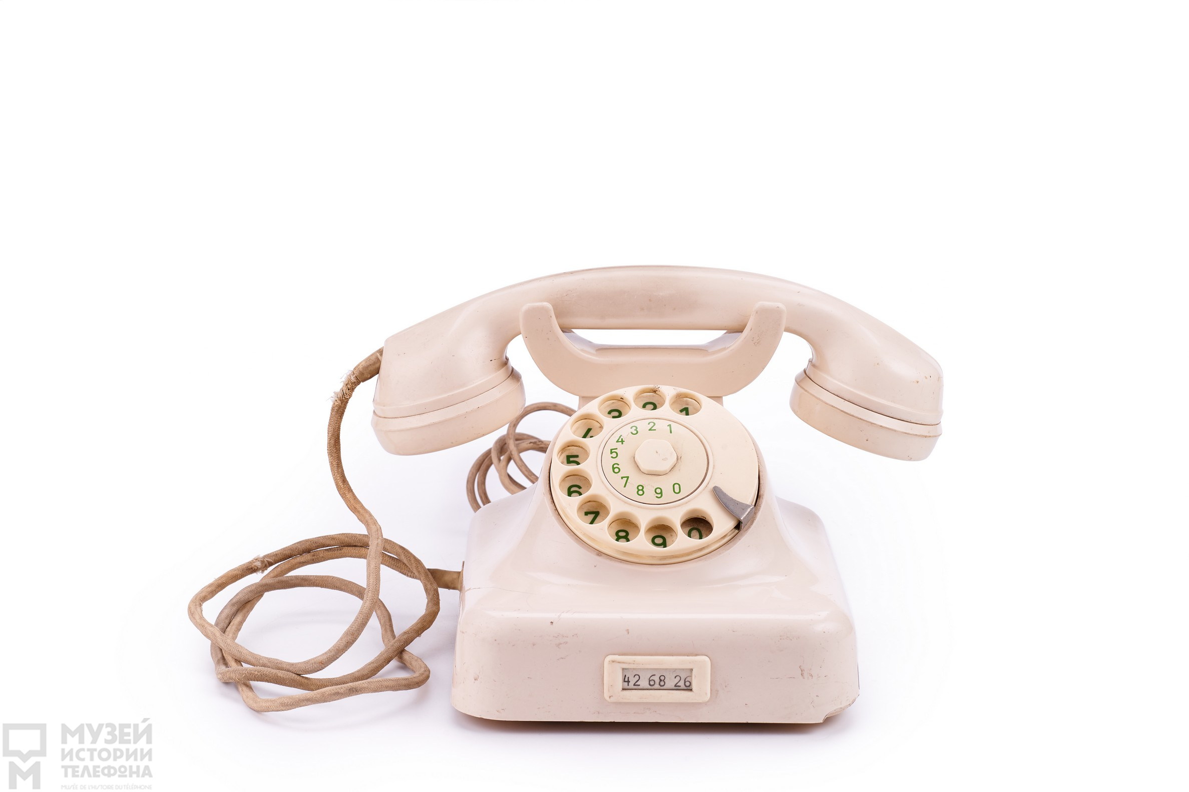 Телефонный аппарат системы АТС с микротелефонной трубкой, белый бакелит, модель W48