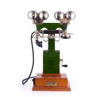 Настольный телефонный аппарат системы МБ для двух линий с микротелефонной трубкой, двумя звонками и индукторным вызовом