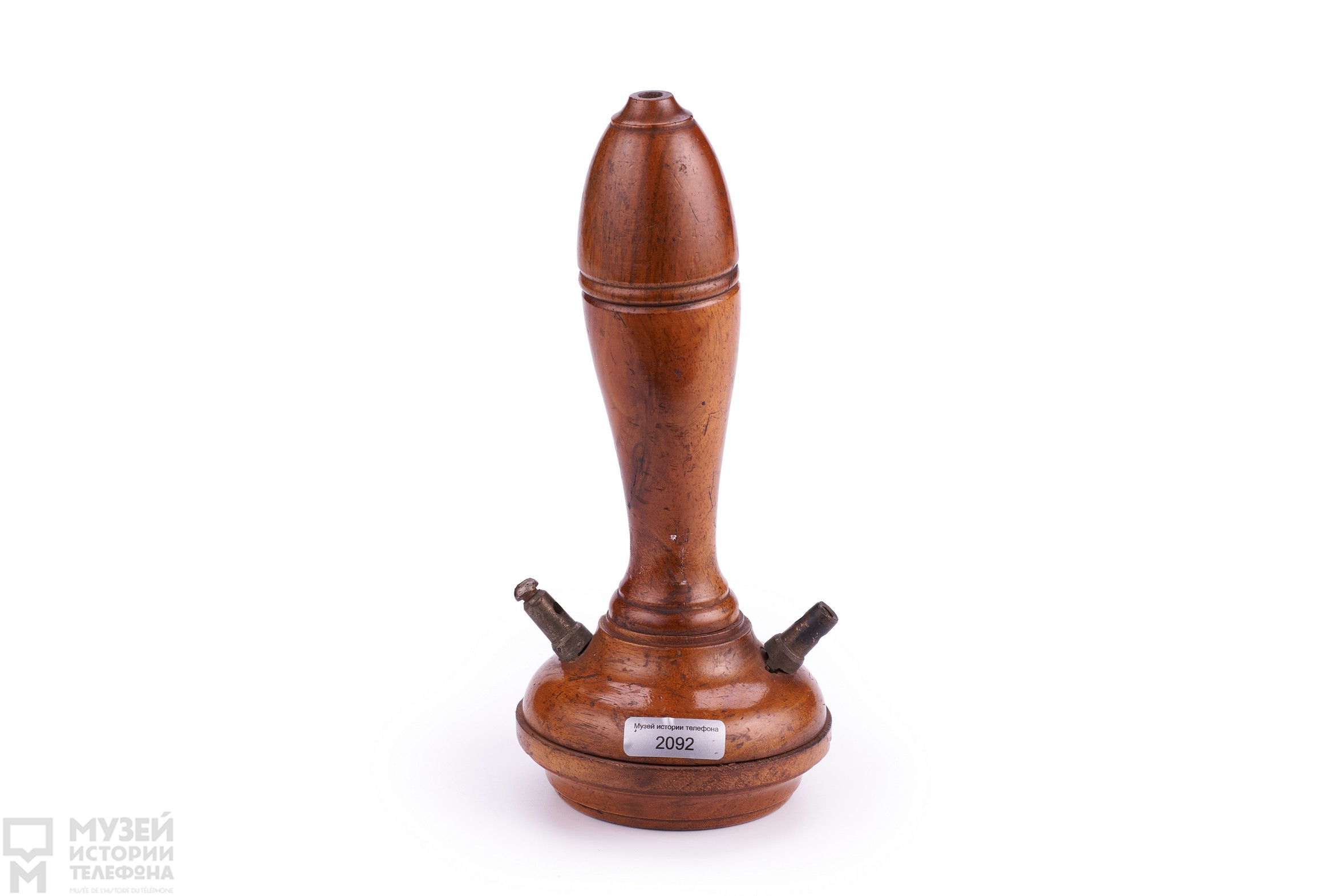 Телефонная трубка из красного дерева с лицензионным штампом "Telephone BELL"